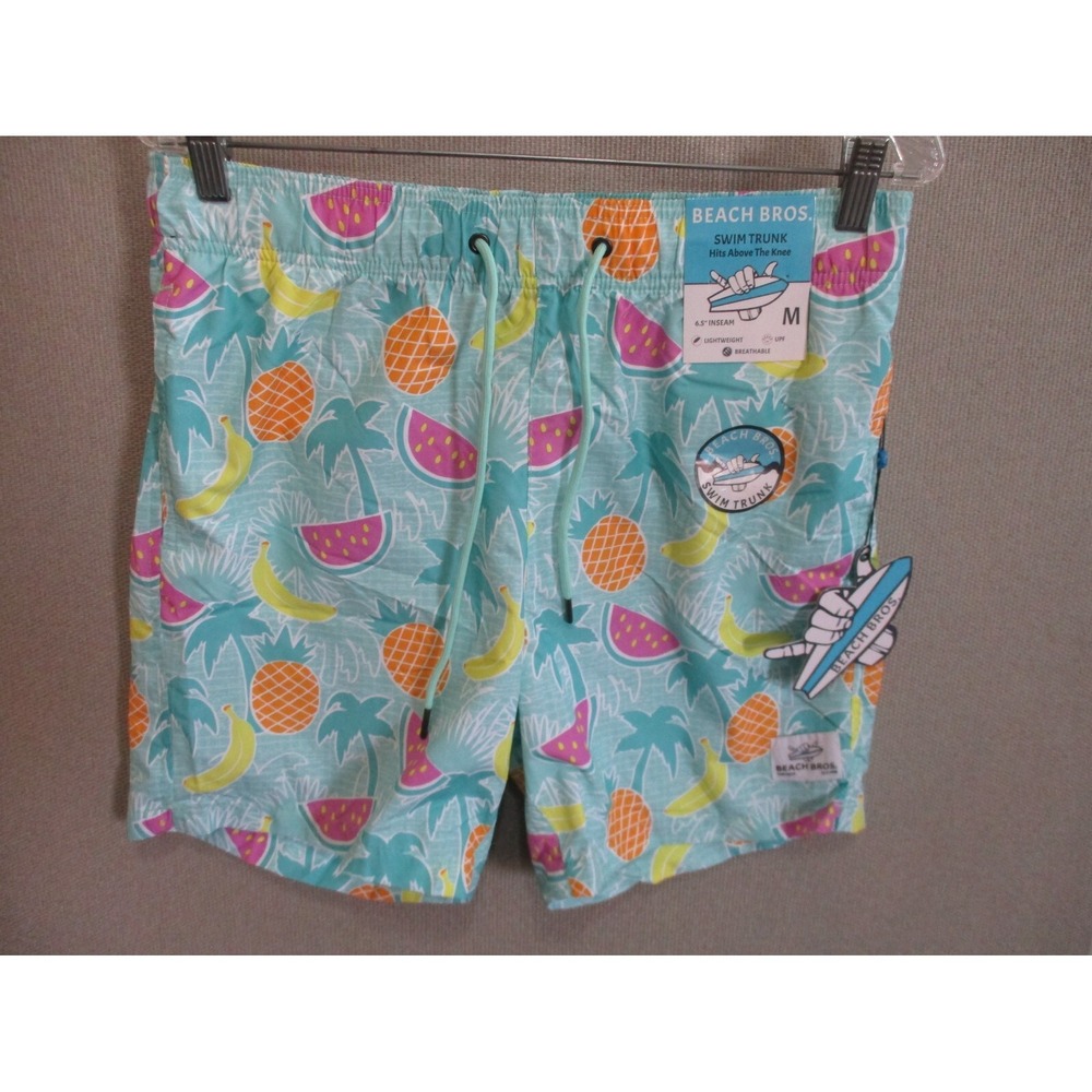 Beach Bros Men's Bottoms Tropical Fruits Lined Swim Trunks Size M NWT